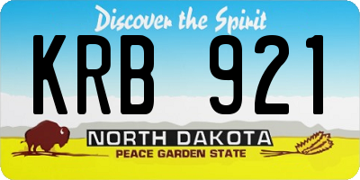 ND license plate KRB921