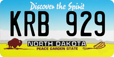 ND license plate KRB929