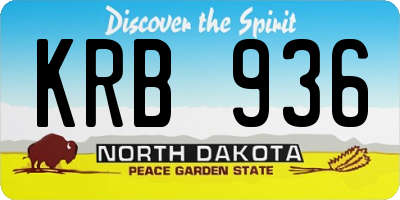 ND license plate KRB936