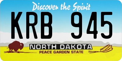 ND license plate KRB945