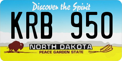 ND license plate KRB950