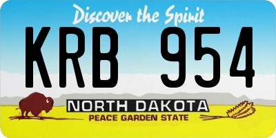 ND license plate KRB954