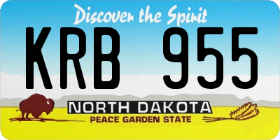 ND license plate KRB955