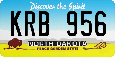 ND license plate KRB956