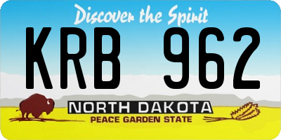 ND license plate KRB962