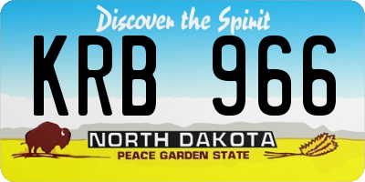 ND license plate KRB966