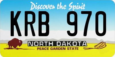 ND license plate KRB970