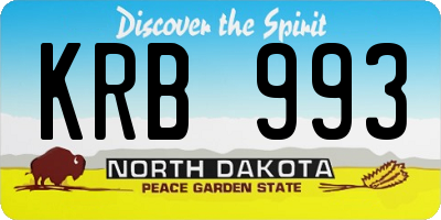 ND license plate KRB993