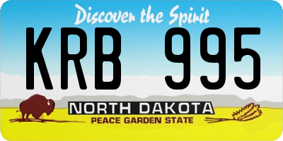 ND license plate KRB995