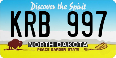 ND license plate KRB997