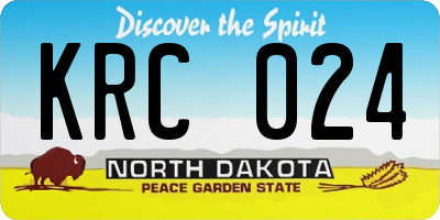 ND license plate KRC024