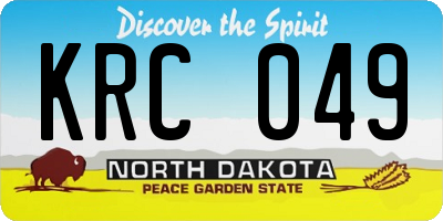 ND license plate KRC049