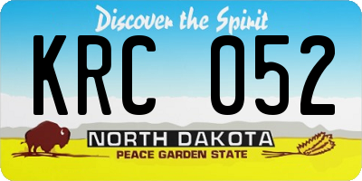 ND license plate KRC052