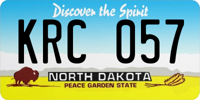 ND license plate KRC057