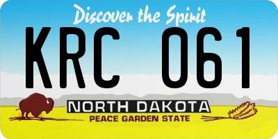 ND license plate KRC061