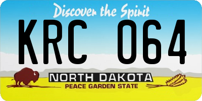 ND license plate KRC064