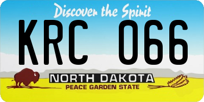 ND license plate KRC066