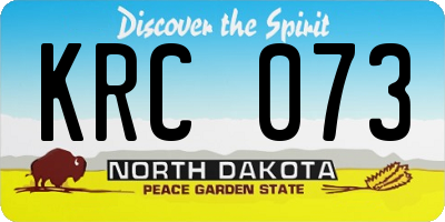ND license plate KRC073