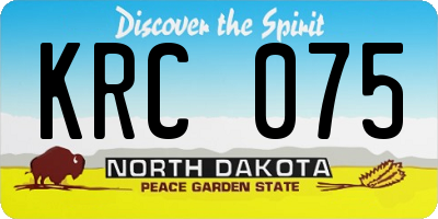 ND license plate KRC075