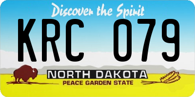 ND license plate KRC079