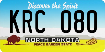 ND license plate KRC080