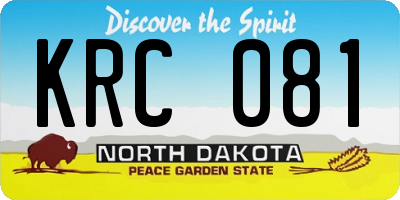 ND license plate KRC081