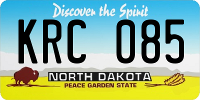 ND license plate KRC085