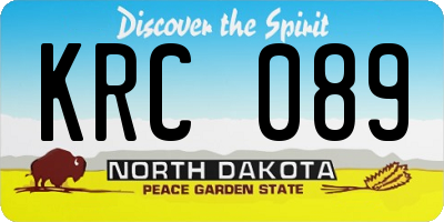 ND license plate KRC089