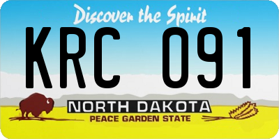 ND license plate KRC091