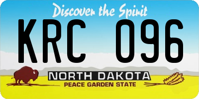 ND license plate KRC096
