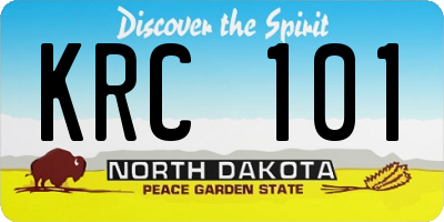 ND license plate KRC101