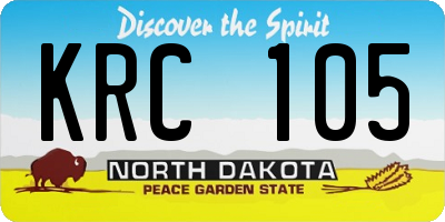 ND license plate KRC105