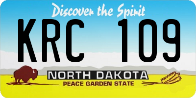 ND license plate KRC109
