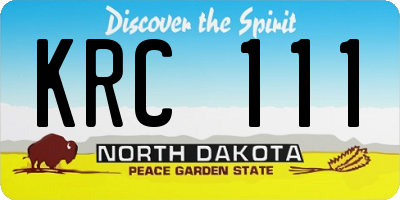ND license plate KRC111
