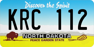 ND license plate KRC112