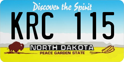 ND license plate KRC115