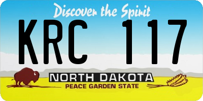ND license plate KRC117