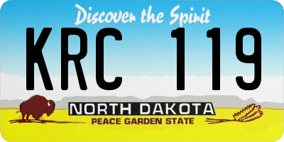 ND license plate KRC119
