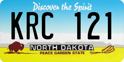 ND license plate KRC121