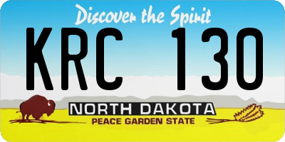 ND license plate KRC130