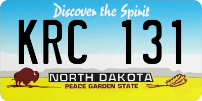 ND license plate KRC131