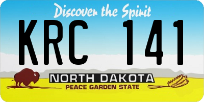 ND license plate KRC141