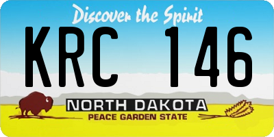 ND license plate KRC146