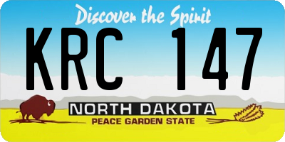 ND license plate KRC147