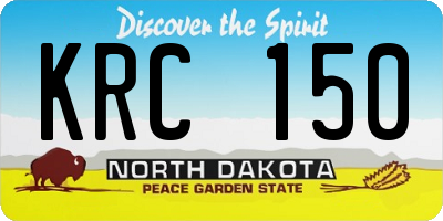 ND license plate KRC150