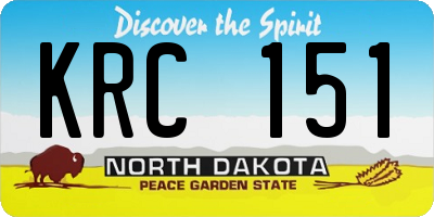 ND license plate KRC151