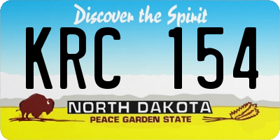 ND license plate KRC154