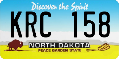 ND license plate KRC158