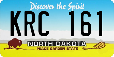 ND license plate KRC161