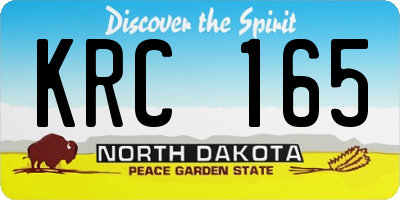 ND license plate KRC165